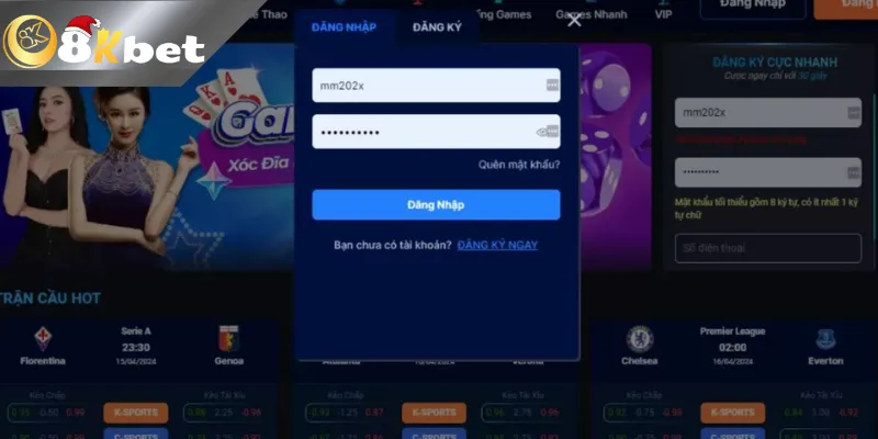 Hướng Dẫn Mở Trang Bóng Nhanh Chóng, Dễ Dàng Tại 8kbet Cách mở trang bóng cá cược nhanh nhất